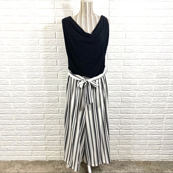 emma and michele sleeveless belted jumpsuit